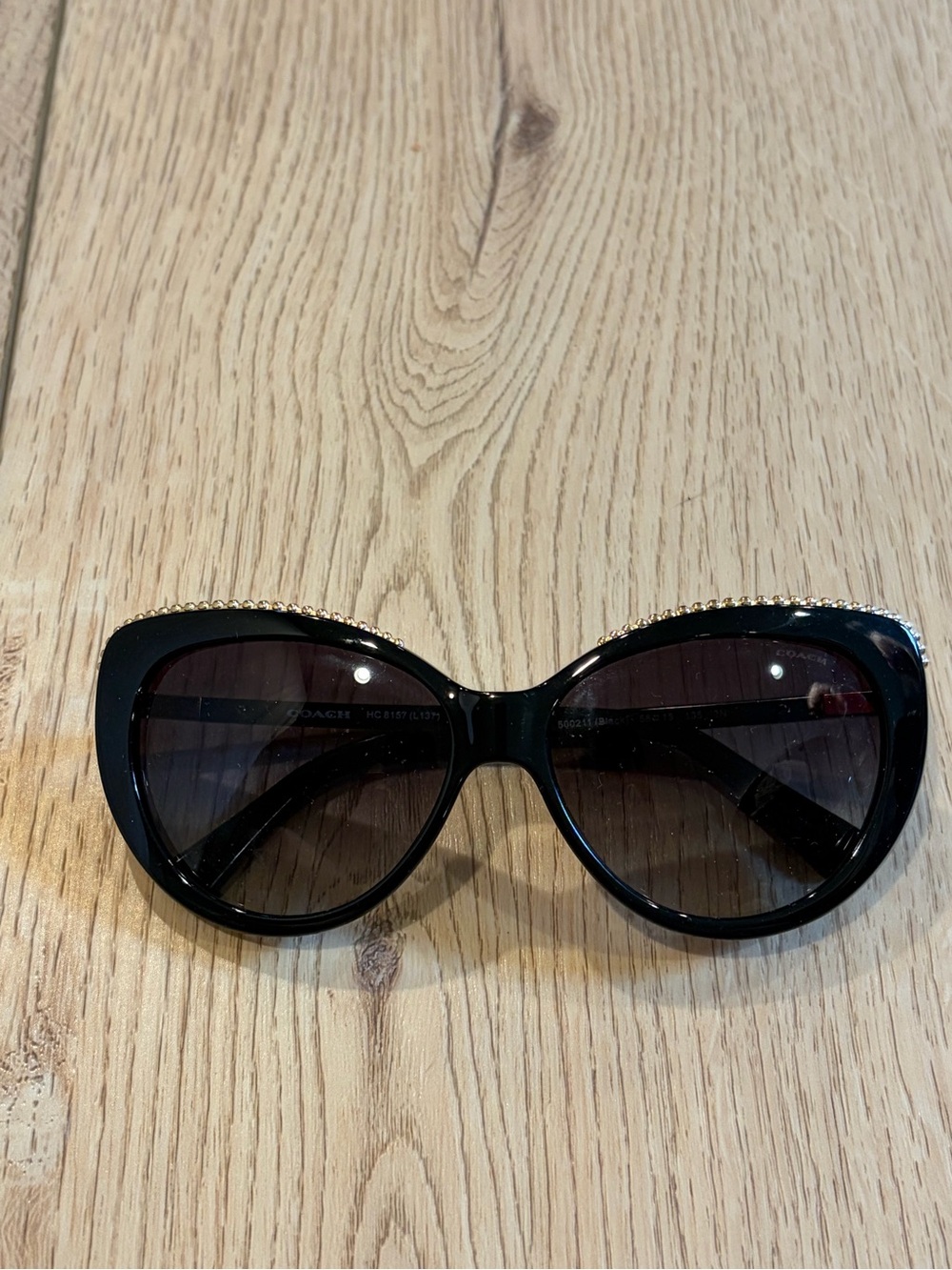 Coach HC8157 Cat Eye Sunglasses Black Gray Gradient 56mm